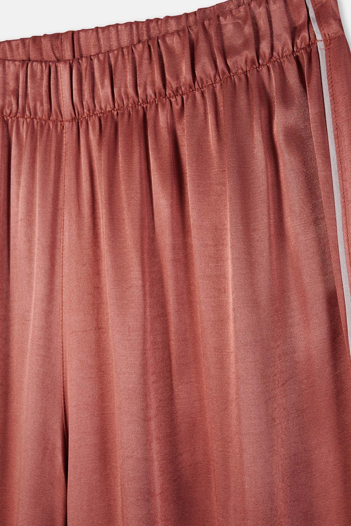 Terracotta WOVEN TROUSERS WITH PIPE DETAIL