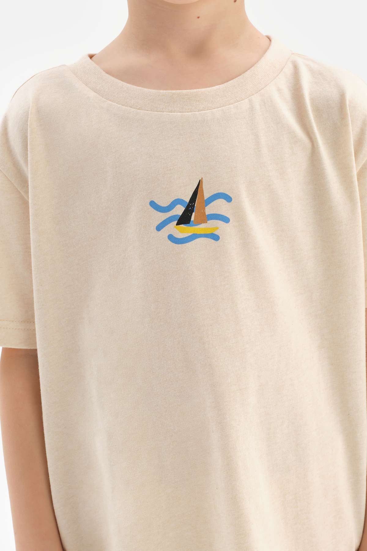 BEIGE NATURAL COLORED LOCAL COTTON UNISEX T-SHIRT