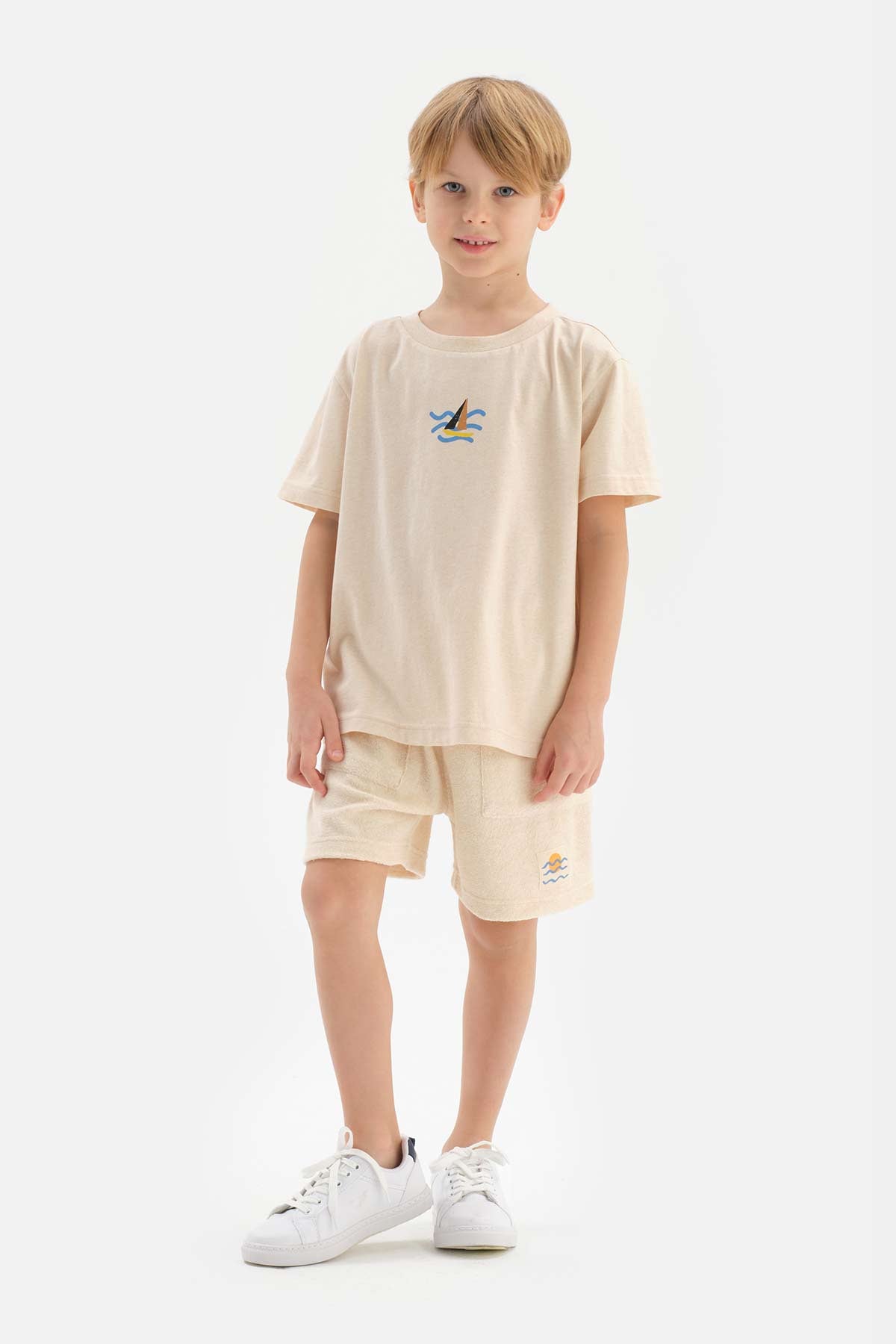 BEIGE NATURAL COLORED LOCAL COTTON UNISEX T-SHIRT