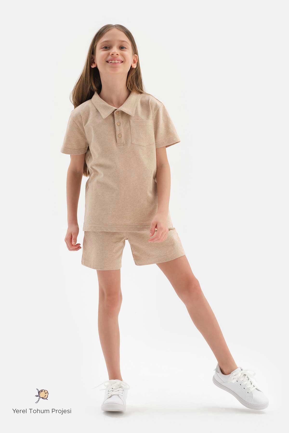 BROWN NATURAL COLORED LOCAL COTTON TWO YARN UNISEX SHORTS