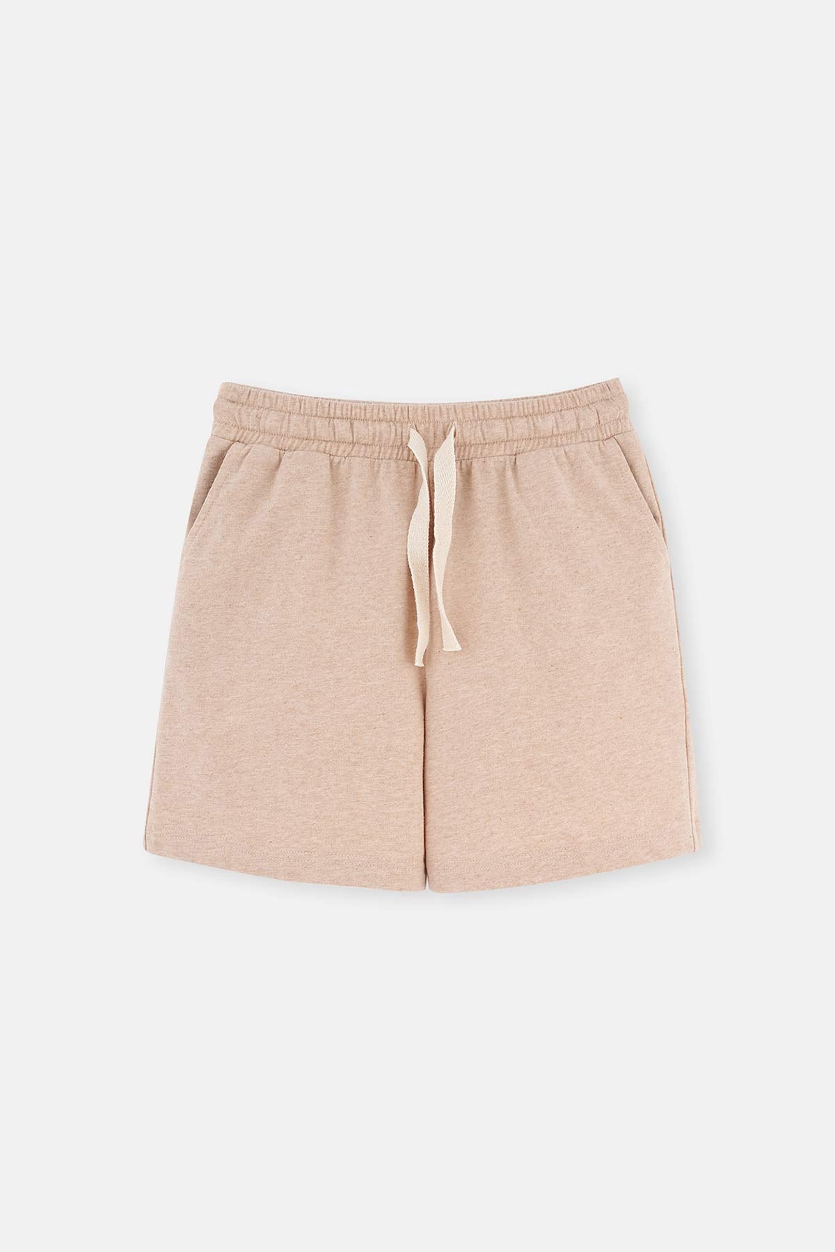BROWN NATURAL COLORED LOCAL COTTON TWO YARN UNISEX SHORTS