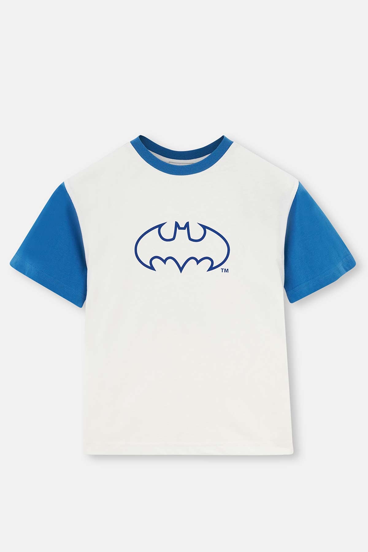 WHITE BATMAN PRINTED SHORT SLEEVE T-SHIRT SHORTS PAJAMAS SUIT