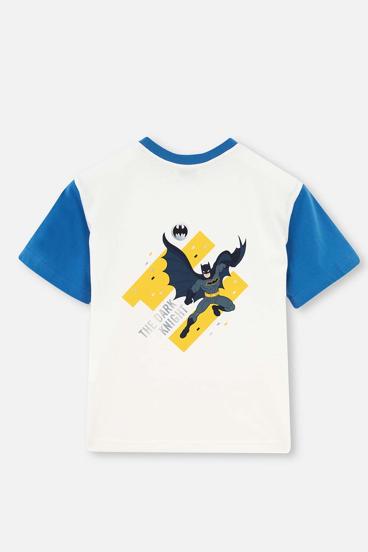 WHITE BATMAN PRINTED SHORT SLEEVE T-SHIRT SHORTS PAJAMAS SUIT