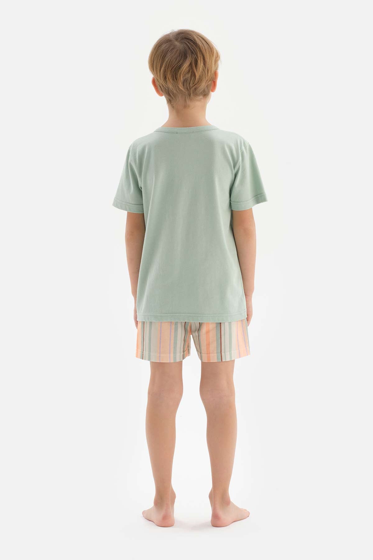 MINT HALF-PLOT EMBROIDERY DETAILED T-SHIRT SHORTS PAJAMAS SUIT