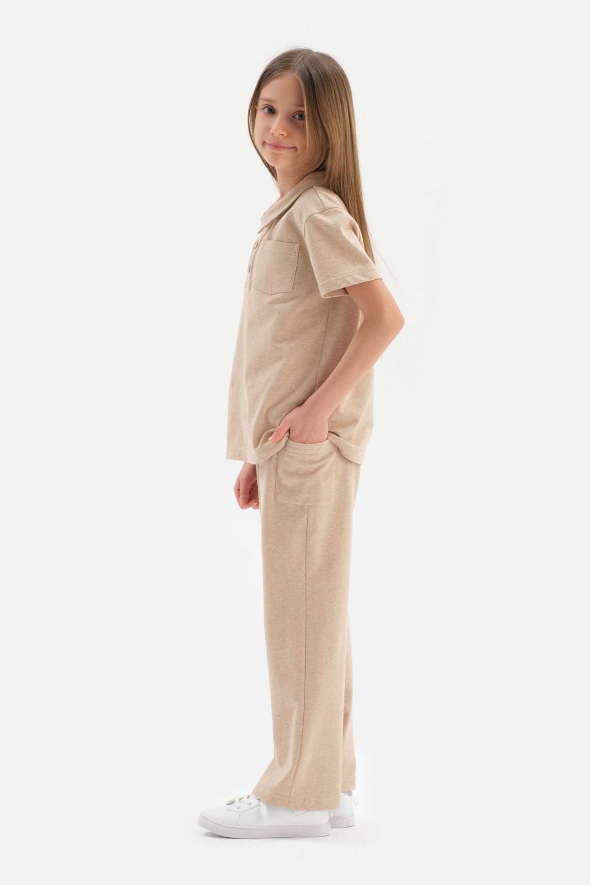 BEIGE NATURAL COLORED LOCAL COTTON TROUSERS