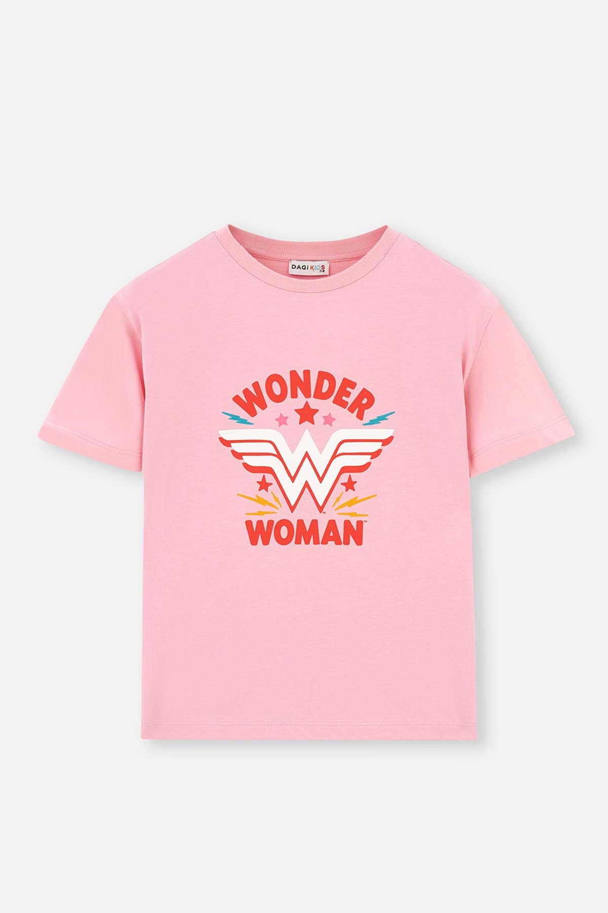 PINK WONDER WOMAN PRINTED SHORT SLEEVE T-SHIRT SHORTS PAJAMAS SUIT