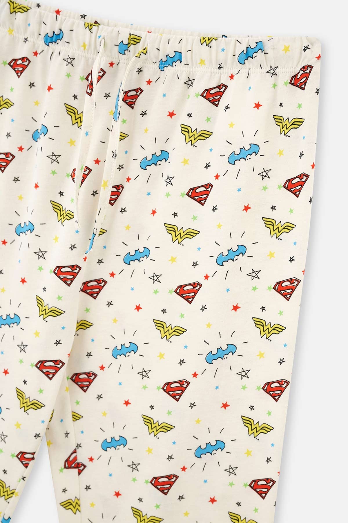 ECRU WONDER WOMAN PRINTED SHORT SLEEVE T-SHIRT PANTS PAJAMAS SUIT