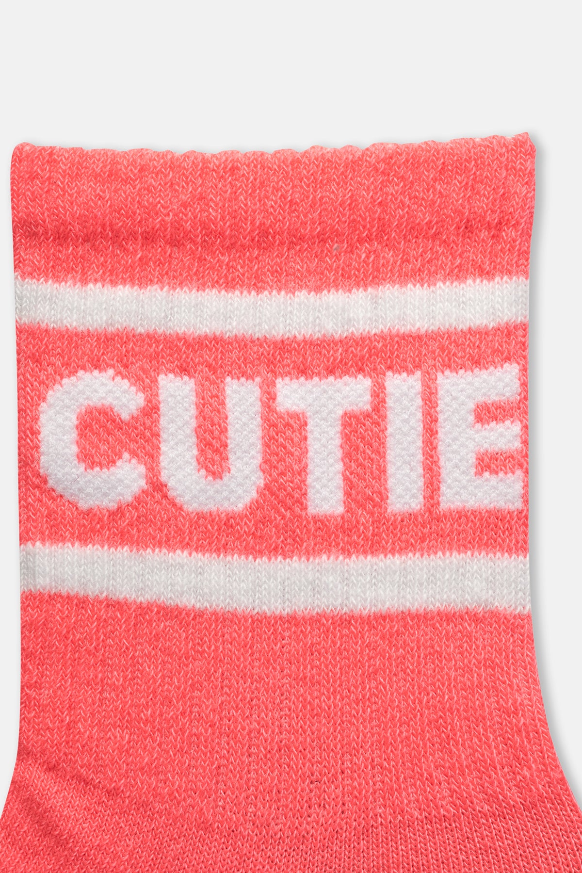 Pembe Kız Çocuk Cutıe Jakarlı Çorap