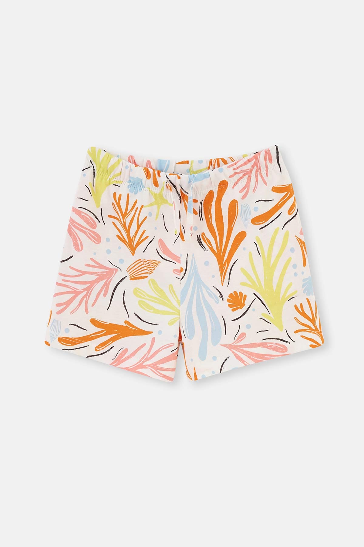 ORANGE LINING DETAILED SHORT SLEEVE T-SHIRT SHORTS PAJAMAS SUIT