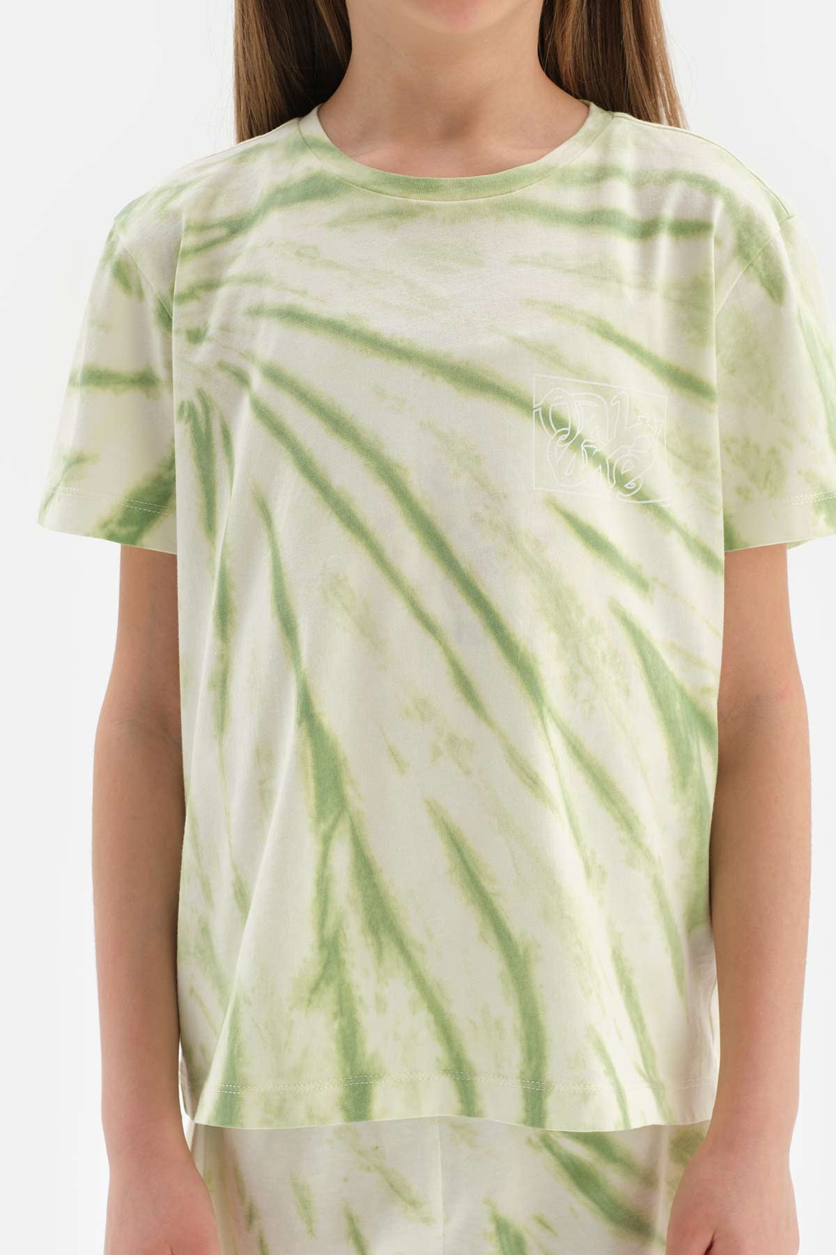 LIGHT GREEEN SIZE PRINTED SHORT SLEEVE T-SHIRT SHORTS PAJAMAS SUIT