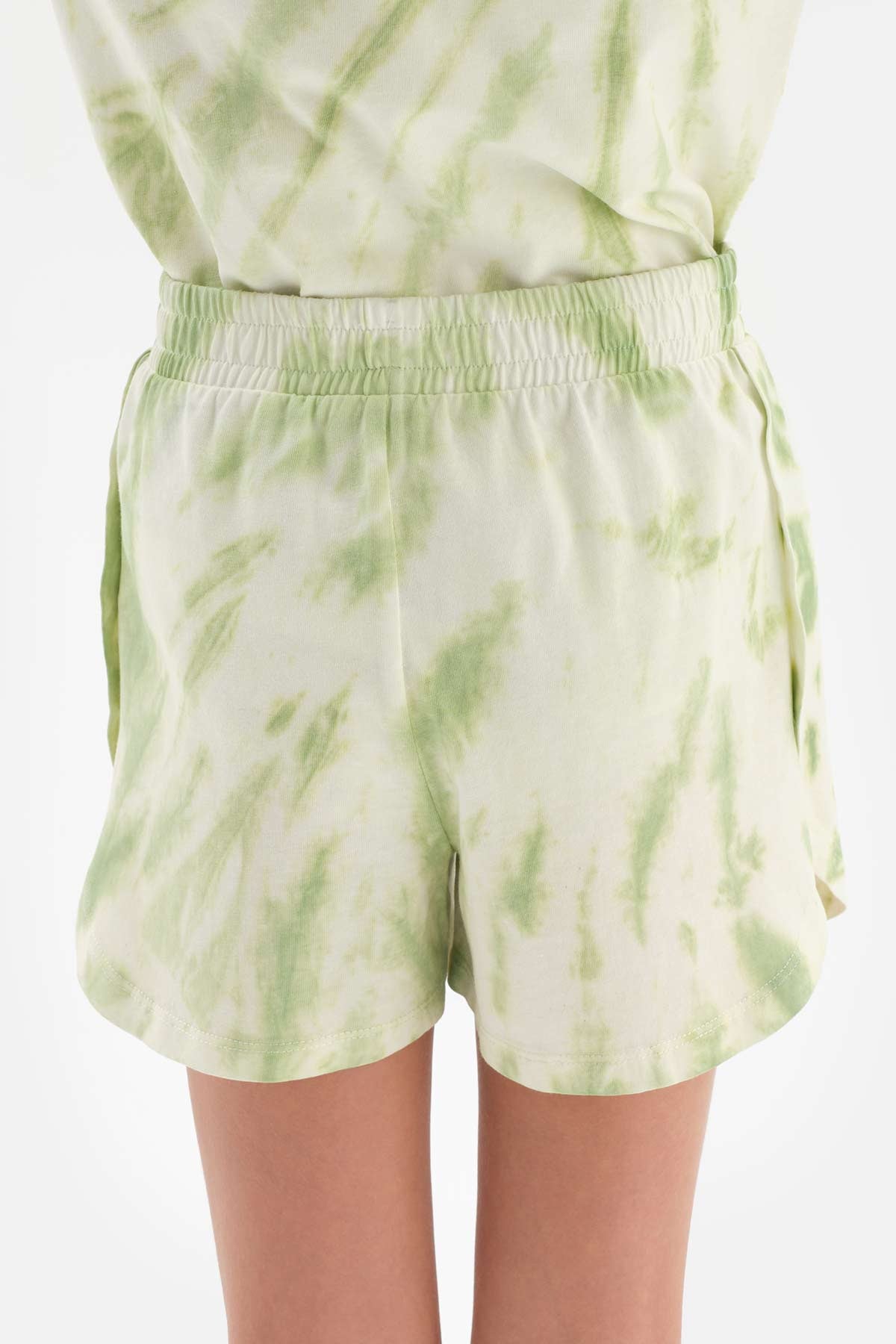 LIGHT GREEEN SIZE PRINTED SHORT SLEEVE T-SHIRT SHORTS PAJAMAS SUIT