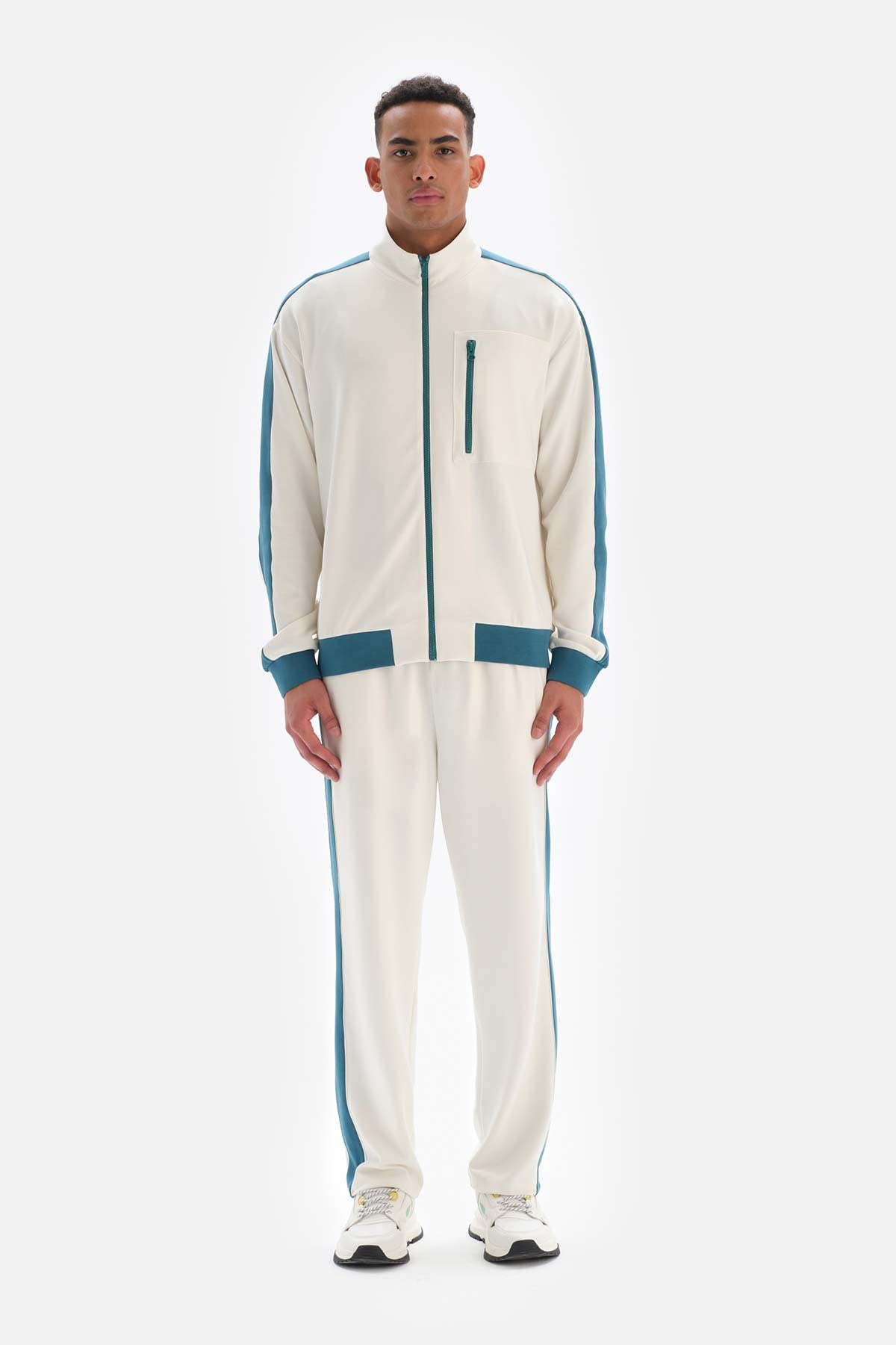 Beyaz Dagi Active Fermuarlı Modal Eşofman Üstü