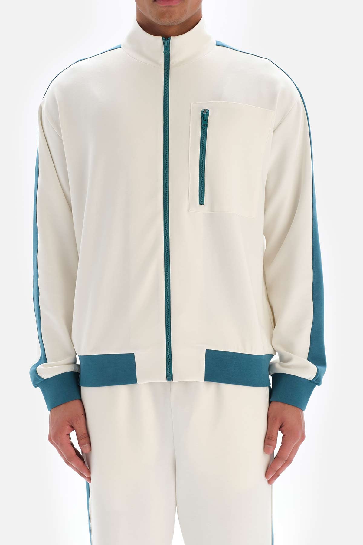 Beyaz Dagi Active Fermuarlı Modal Eşofman Üstü