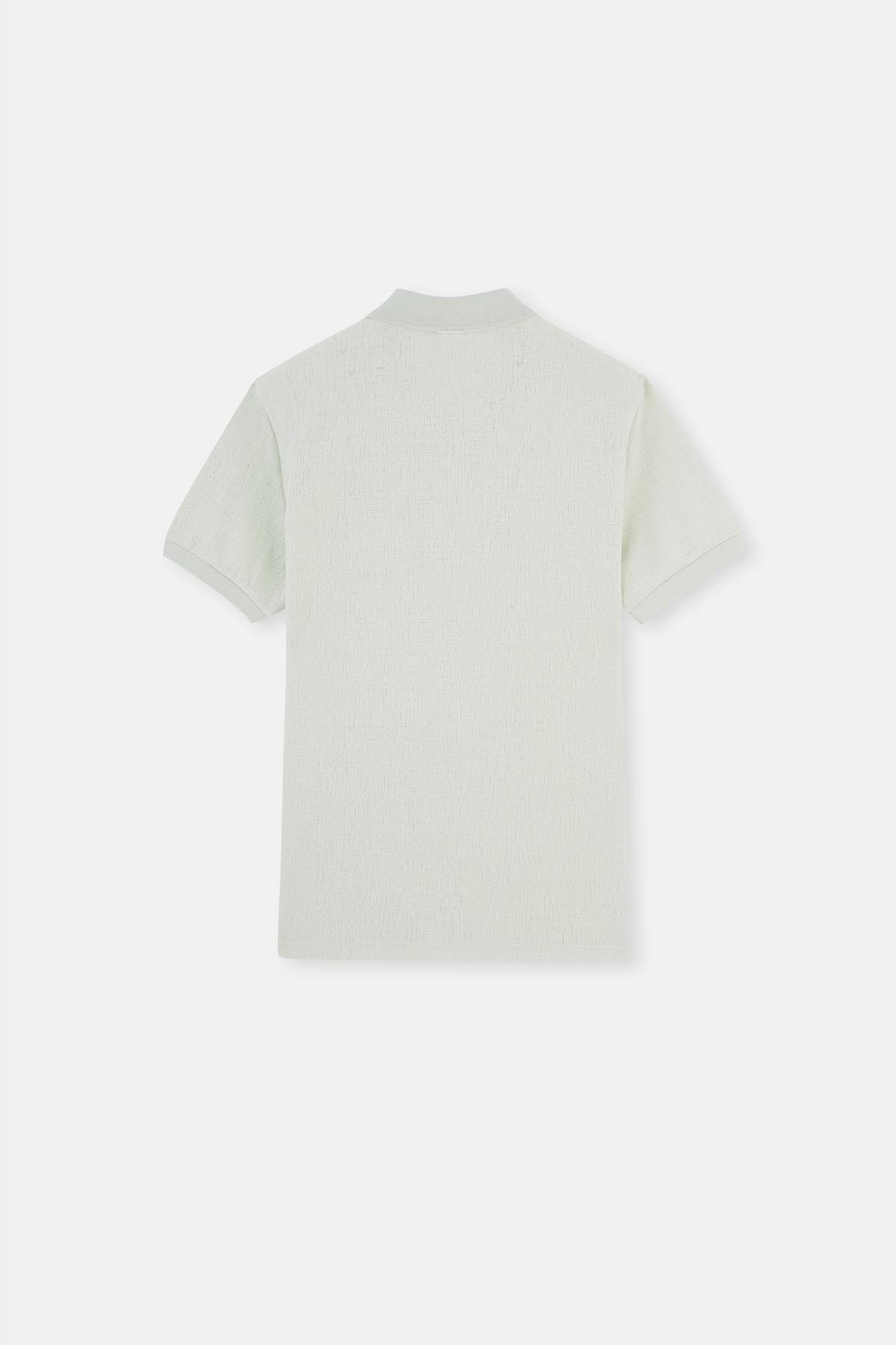 Light Mint SPRAY JACQUARD POLO T-SHIRT