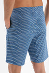 BLUE MICROPRINT PRINTED MODAL SHORTS