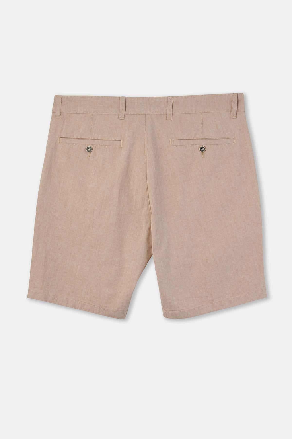 Bej Dokuma Şort