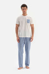 WHITE CREW-NECK PAJAMAS