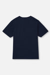 NAVY HALF-PLOT STRIPED JACQUARD KNITTED PAJAMAS