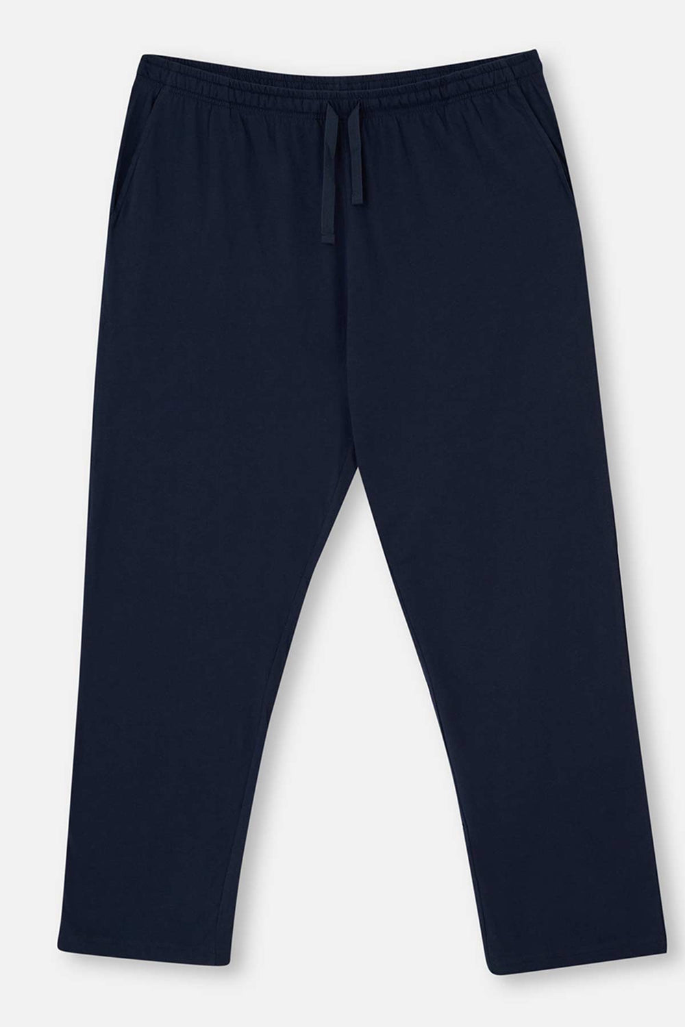 NAVY HALF-PLOT STRIPED JACQUARD KNITTED PAJAMAS