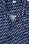 NAVY SHIRT COLLAR PRINTED PAJAMAS