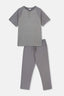 GREY RAGLAN SLEEVE JACQUARD PAJAMAS SUIT