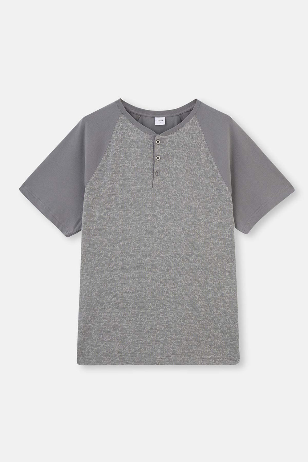 GREY RAGLAN SLEEVE JACQUARD PAJAMAS SUIT
