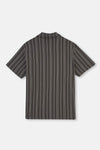 ANTHRACITE SHIRT COLLAR STRIPED KNITTED PAJAMAS SUIT