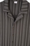 ANTHRACITE SHIRT COLLAR STRIPED KNITTED PAJAMAS SUIT