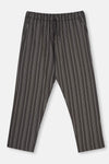 ANTHRACITE SHIRT COLLAR STRIPED KNITTED PAJAMAS SUIT