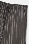 ANTHRACITE SHIRT COLLAR STRIPED KNITTED PAJAMAS SUIT