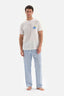 ECRU CREW-NECK SHORT SLEEVE SHORT WOVEN PAJAMAS SUIT