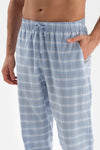 ECRU CREW-NECK SHORT SLEEVE SHORT WOVEN PAJAMAS SUIT