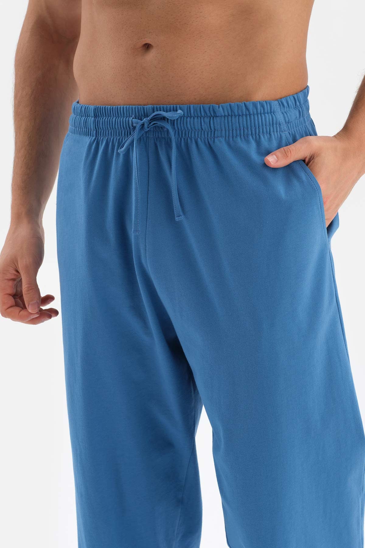 NAVY HALF-PLOT SHORT SLEEVE COTTON MODAL PAJAMAS SUIT