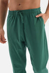 ECRU CREW-NECK PRINTED LONG KNITTED PAJAMAS SUIT