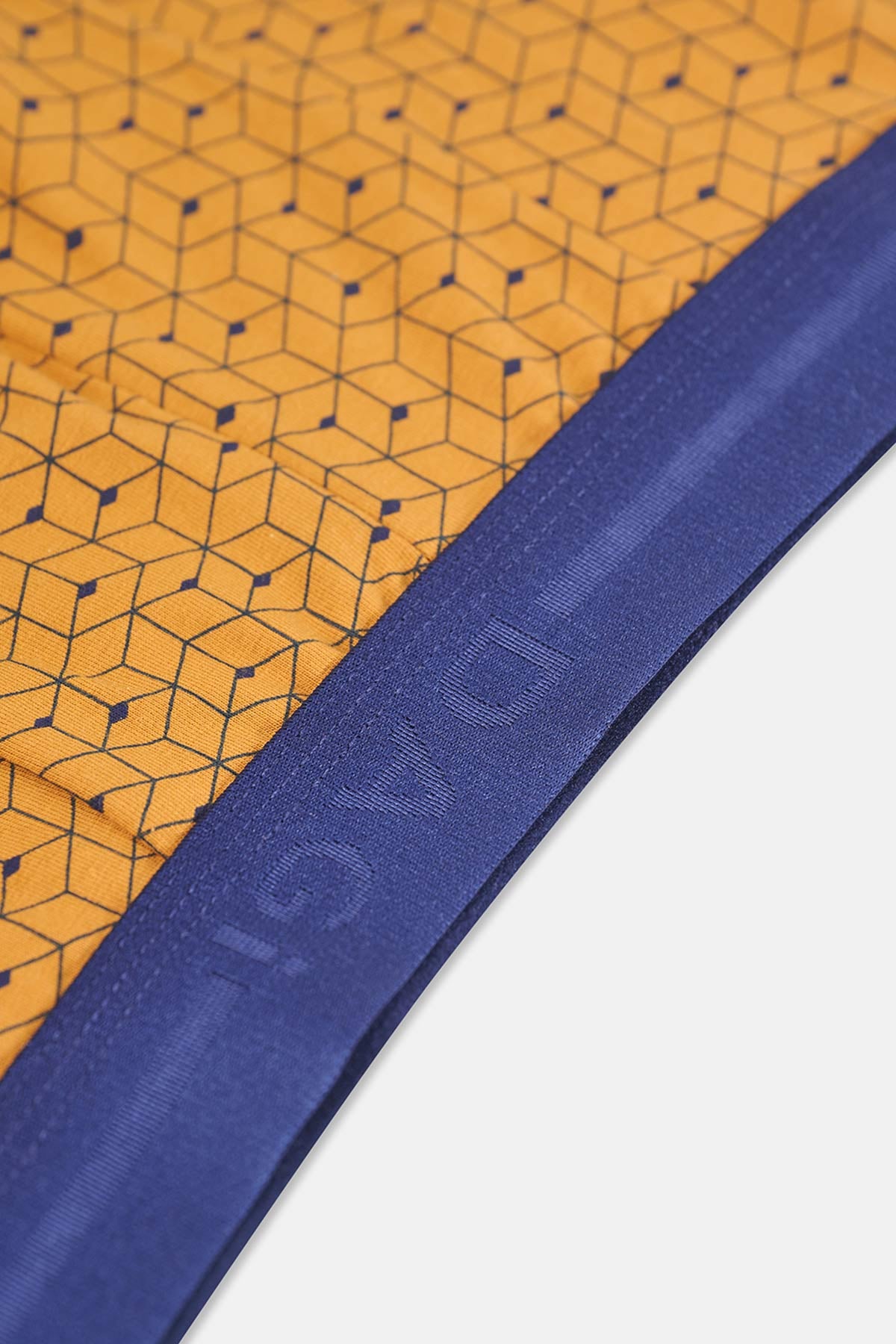 Sarı Pamuk Desenli Boxer