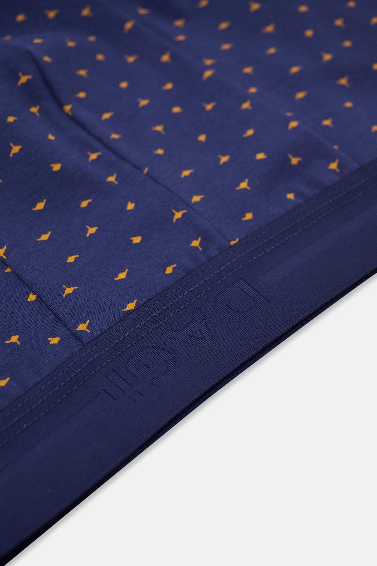 Lacivert Pamuk Desenli Boxer