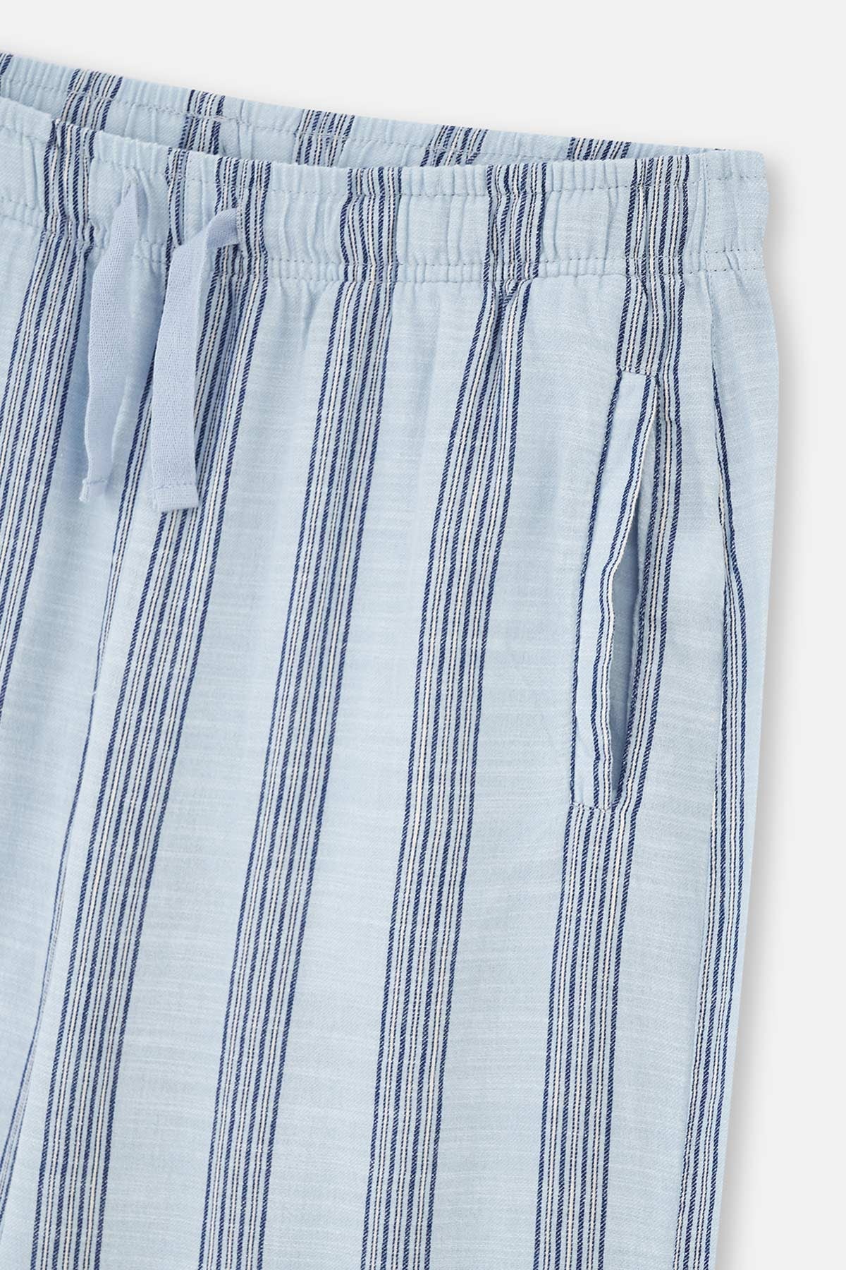 LIGHT BLUE WOVEN STRIPED PANTS
