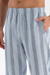 LIGHT BLUE WOVEN STRIPED PANTS