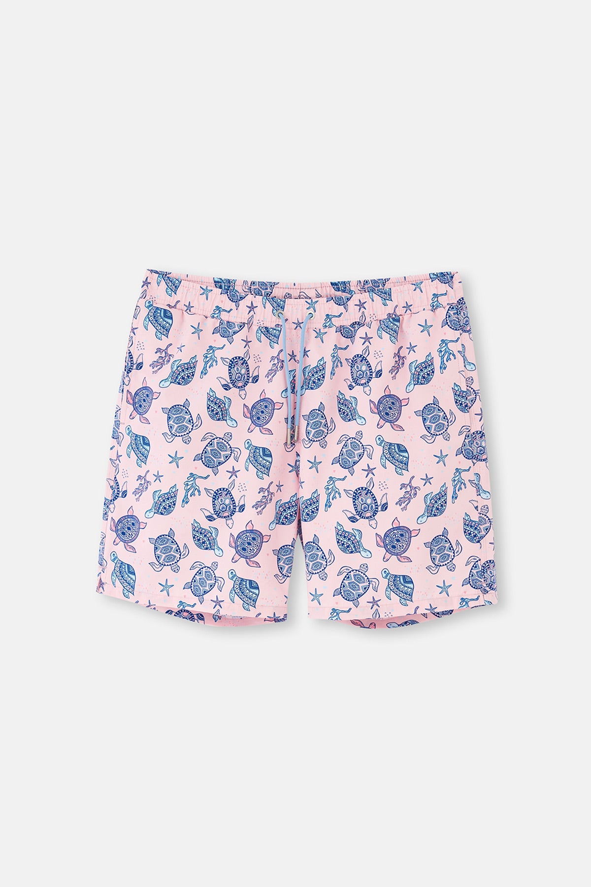 Pembe Caretta Desenli Orta Deniz Şortu