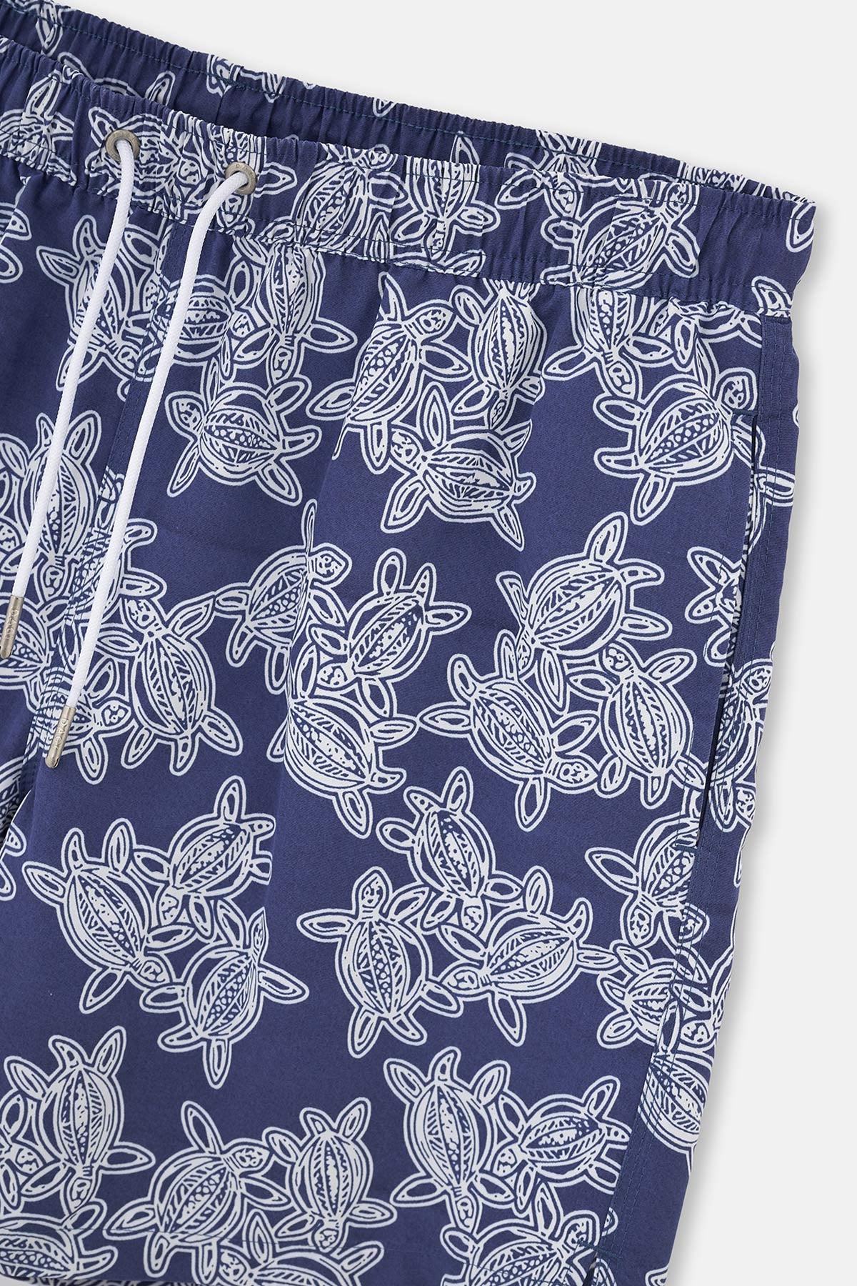 Indigo Caretta Desenli Orta Boy Deniz Şortu