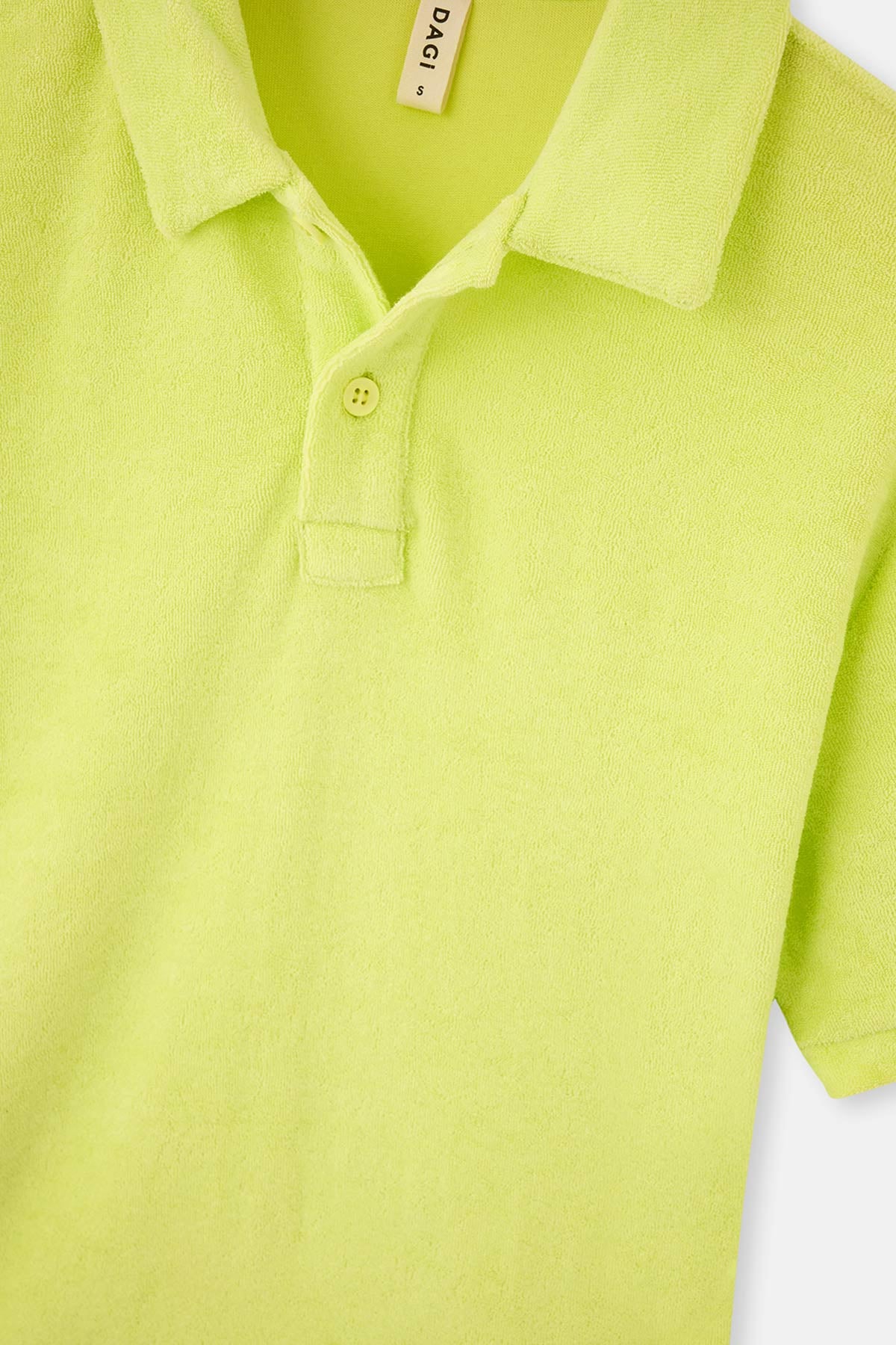Neon Yeşil Havlu Polo Yaka Tişört