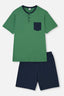 KHAKI HALF POCKET KNITTED PAJAMAS