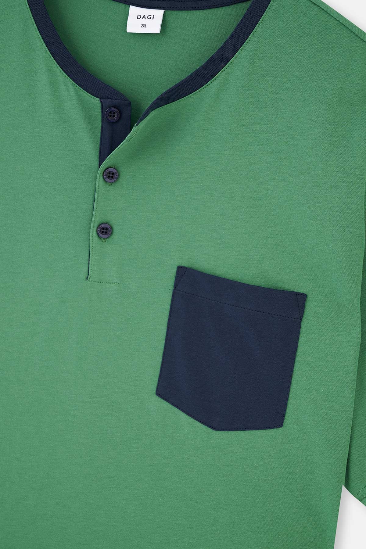 KHAKI HALF POCKET KNITTED PAJAMAS
