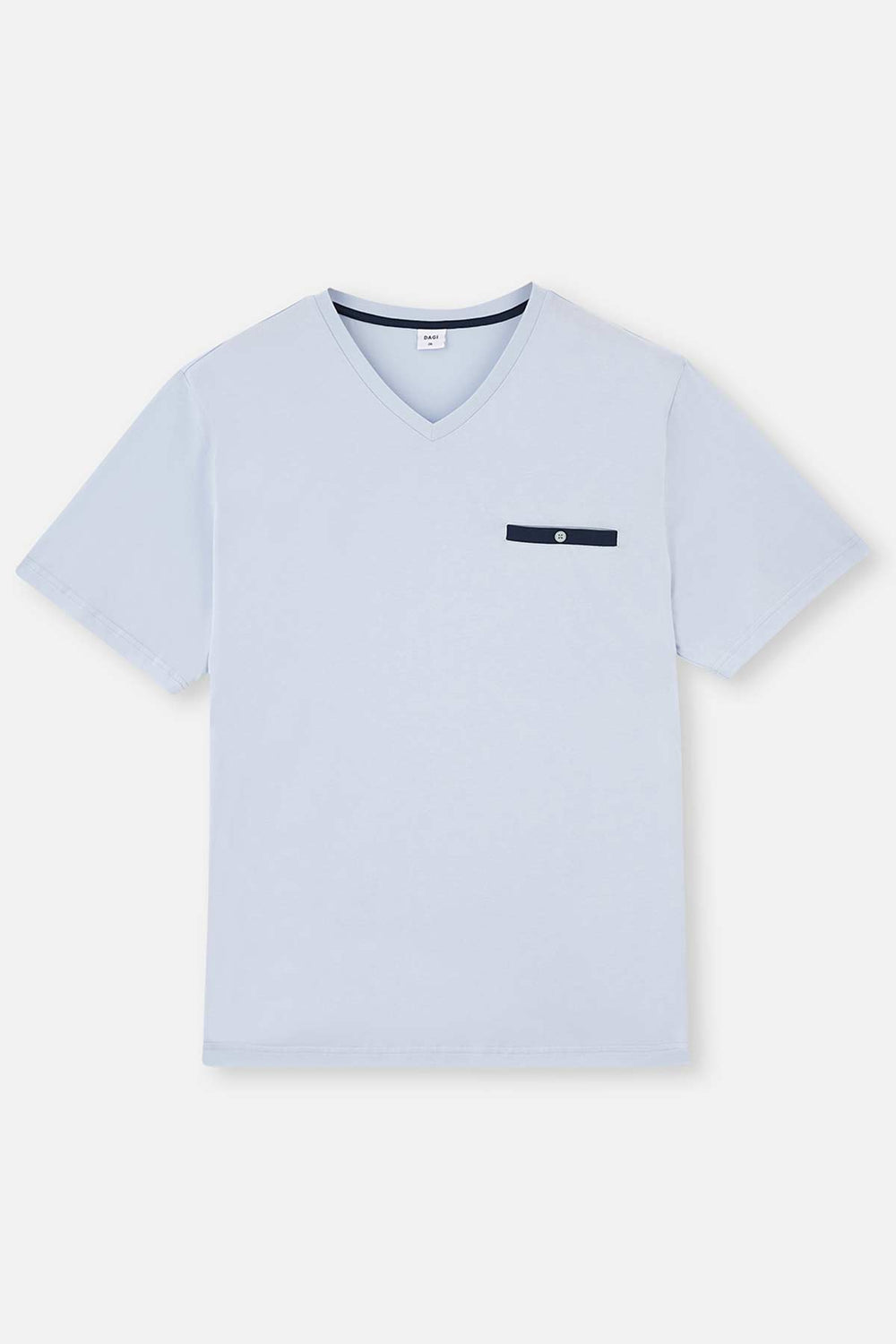LIGHT BLUE V-NECK SHORT SLEEVE KNITTED PAJAMAS
