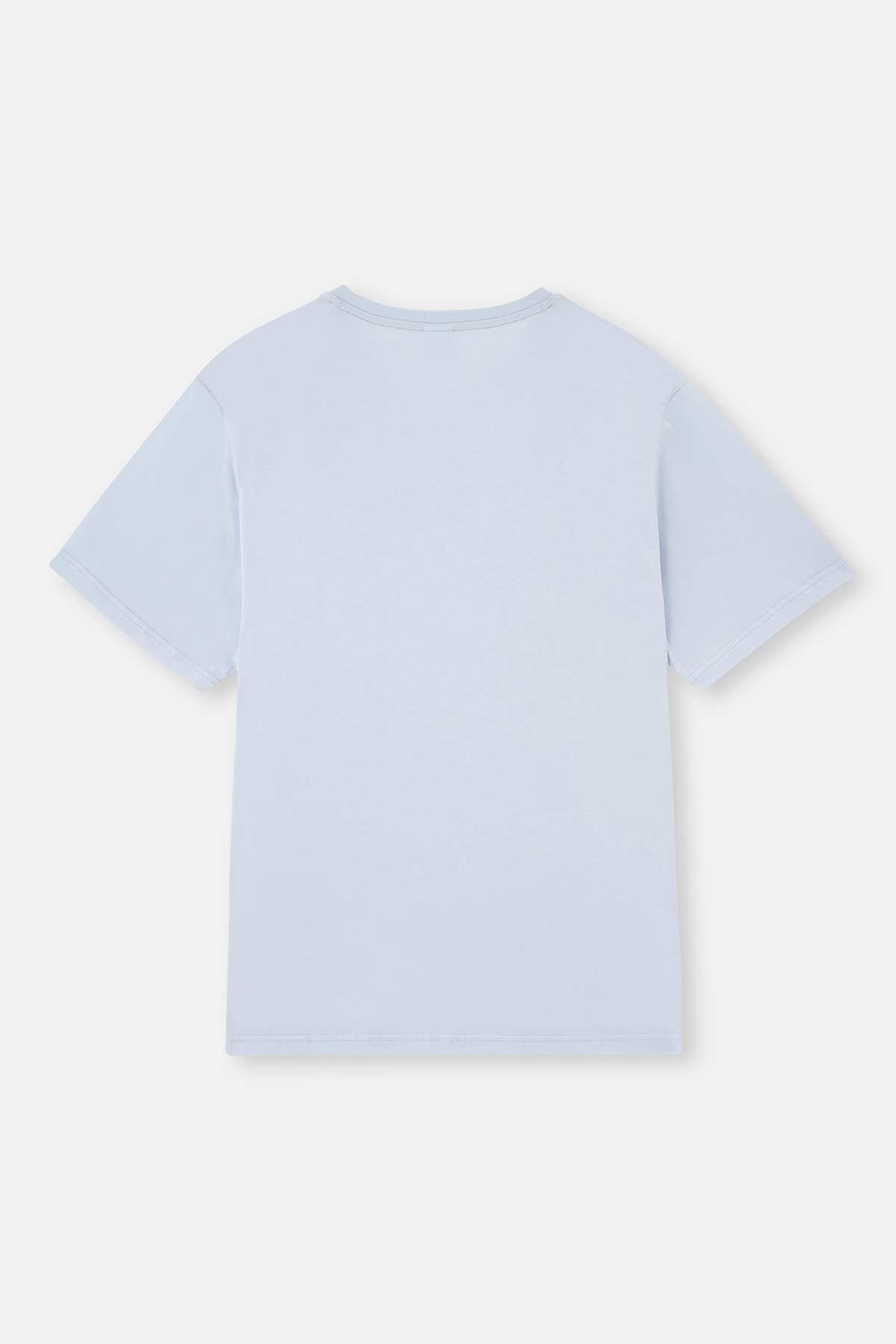 LIGHT BLUE V-NECK SHORT SLEEVE KNITTED PAJAMAS