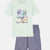 Mint Green CREW-NECK PRINTED SHORTS PAJAMAS SUIT