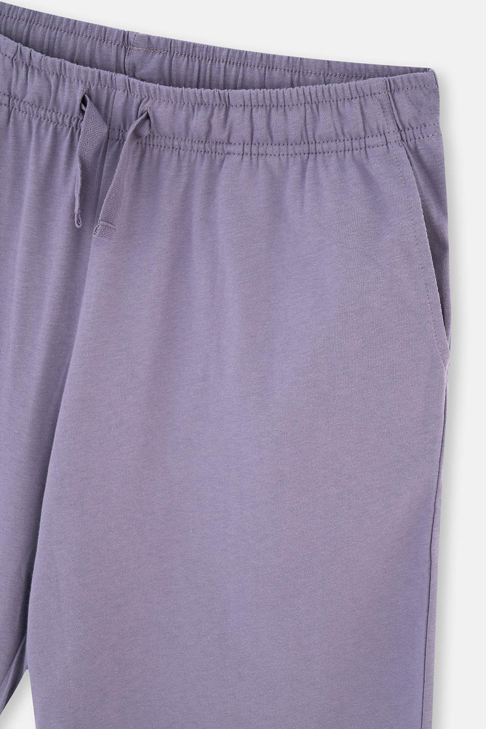 GREY CREW-NECK PRINTED SHORTS PAJAMAS SUIT