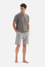 GREY CREW-NECK JACQUARD SHORTS PAJAMAS SUIT