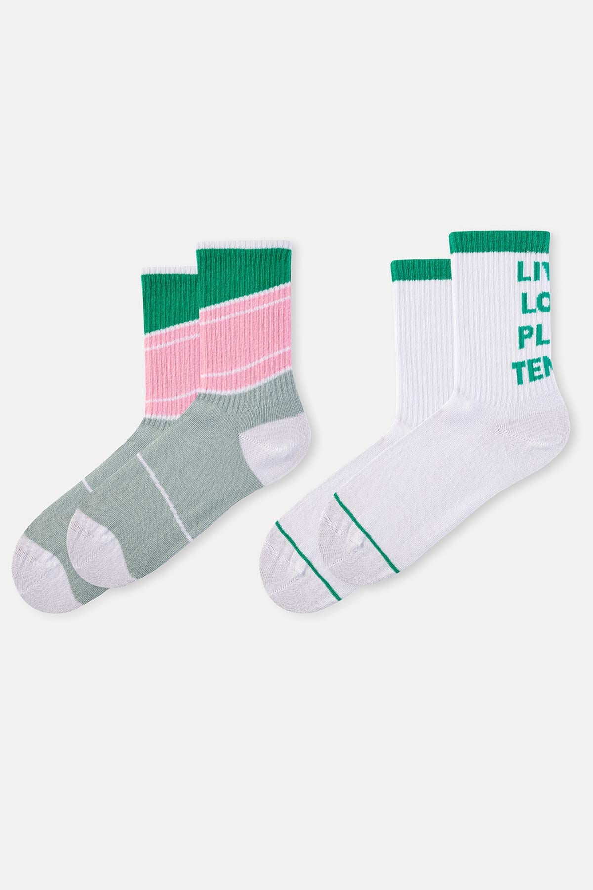 GREEN - WHITE SOCKS