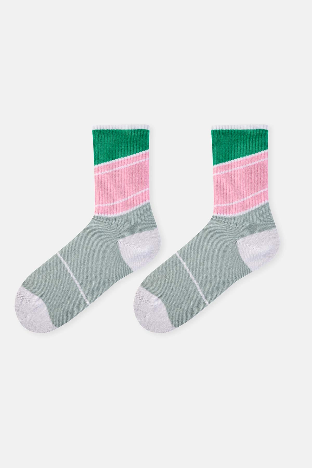 GREEN - WHITE SOCKS